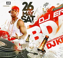 DJ派对海报/传单PSD模板：Dj Bday Flyer Template